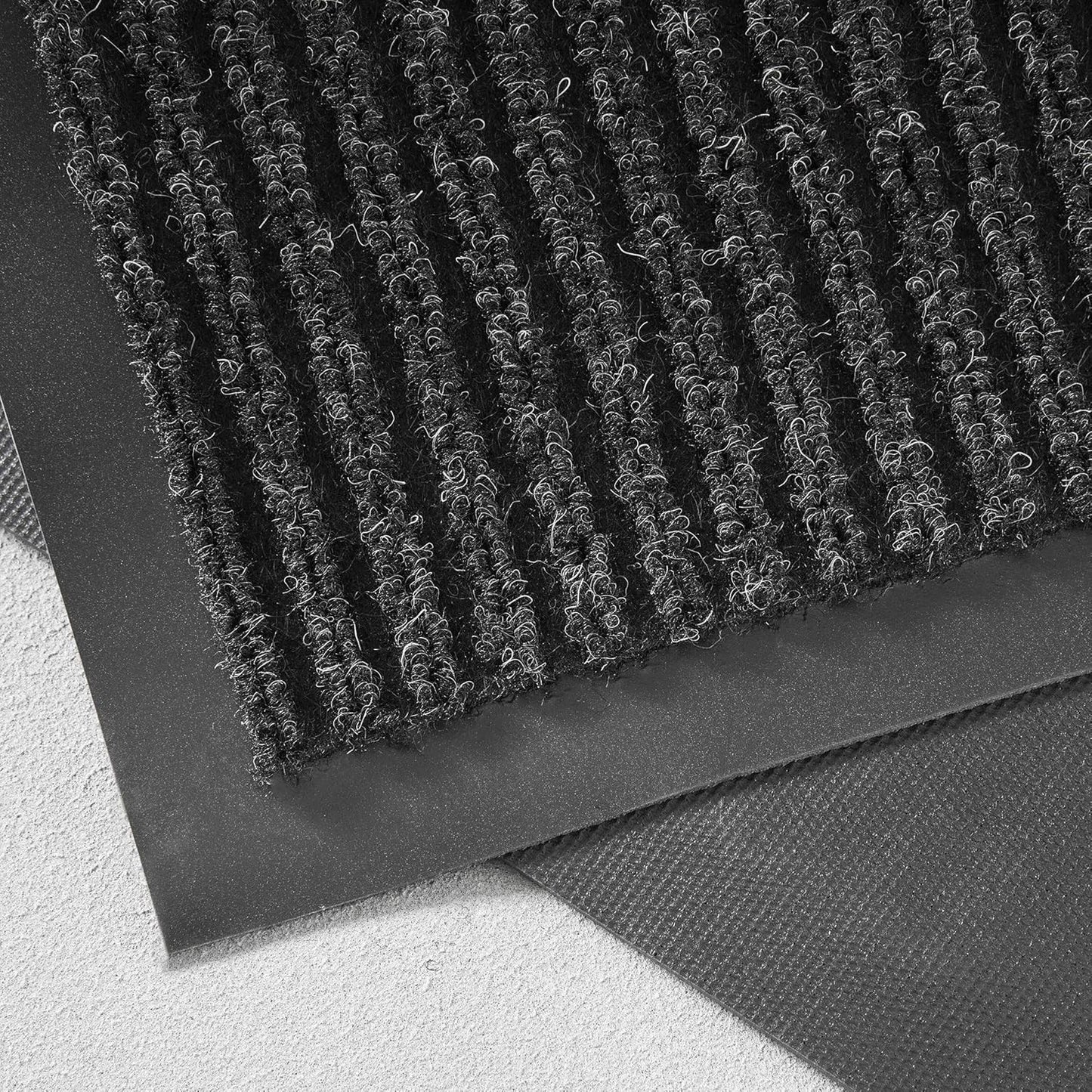 Brush Dry Mat, Heavy-Duty Commercial Door Rug, 4' x 6', Charcoal