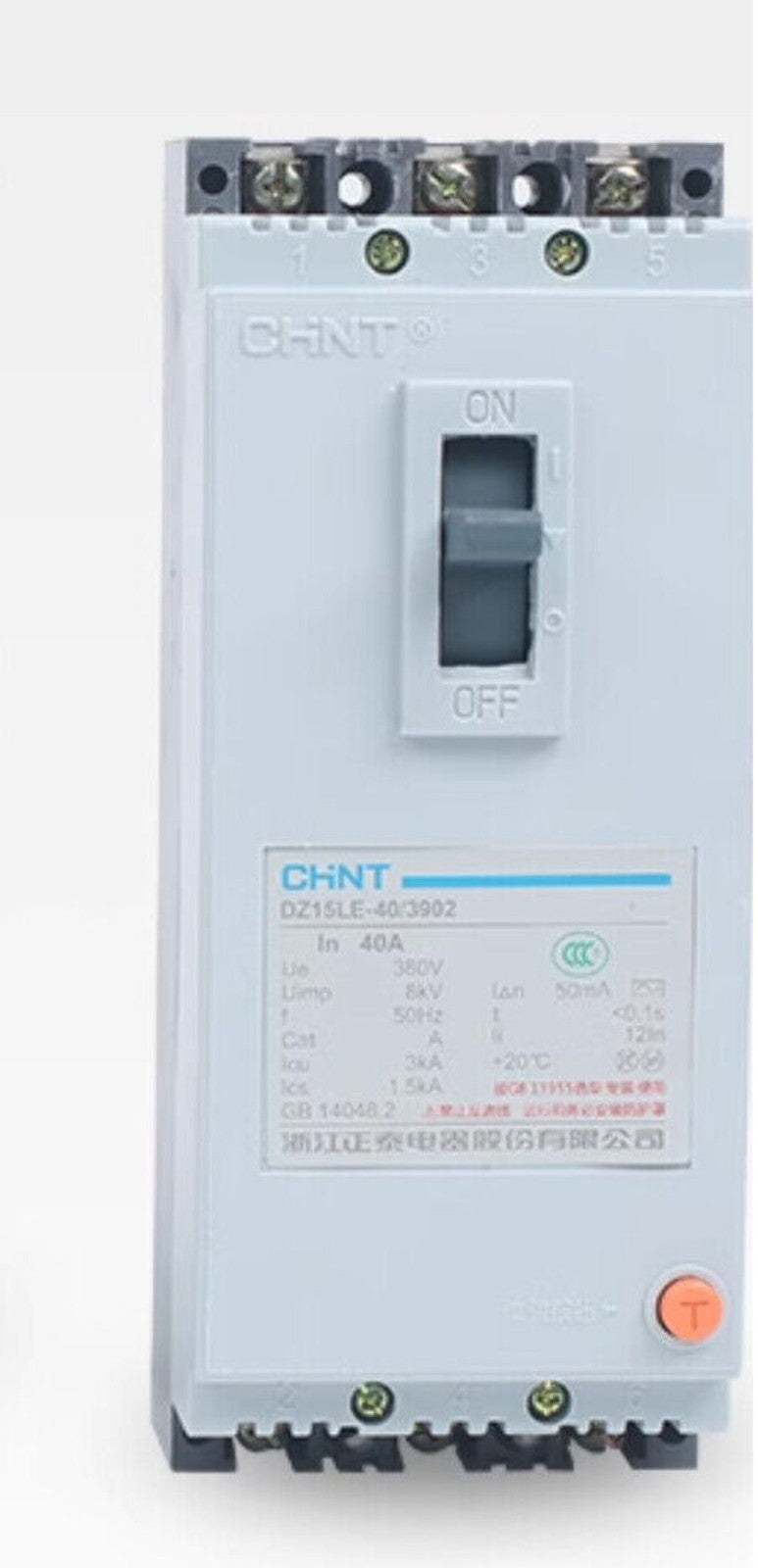 For CHNT DZ15LE-40/3902 40A-3P 380V Leakage Protection Circuit Breakers