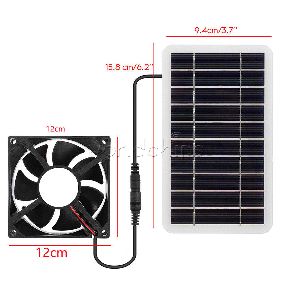 Solar Panel Powered Fan Ventilator 30W Exhaust Fan for Pets Dog Chicken House