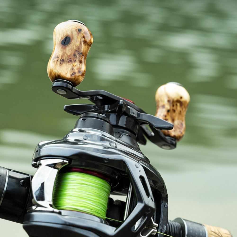 Stylish Wooden Fishing Reel Handle Ergonomic Design for Fishing Comfort