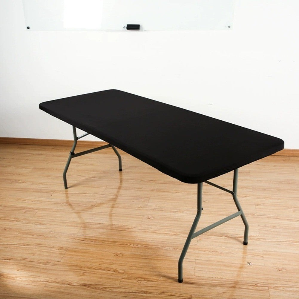 Rectangle Elastic Tablecloth Fits Folding Tables Washable Water Resistant
