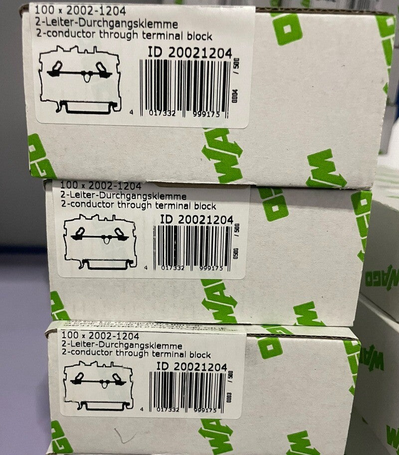 100pcs WAGO 20021204 Wiring Terminals 2002-1204