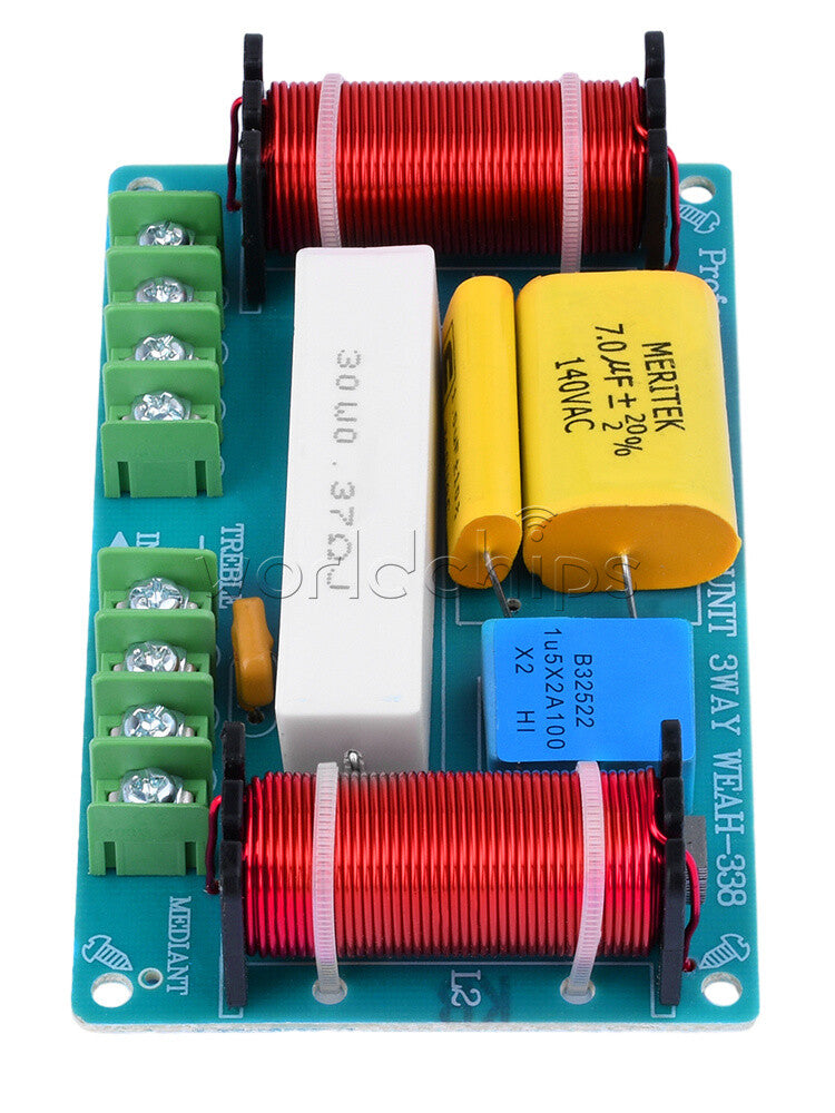 120W 3-Way Treble + Midrange + Bass Speaker HiFi Crossover Divider Home Theater