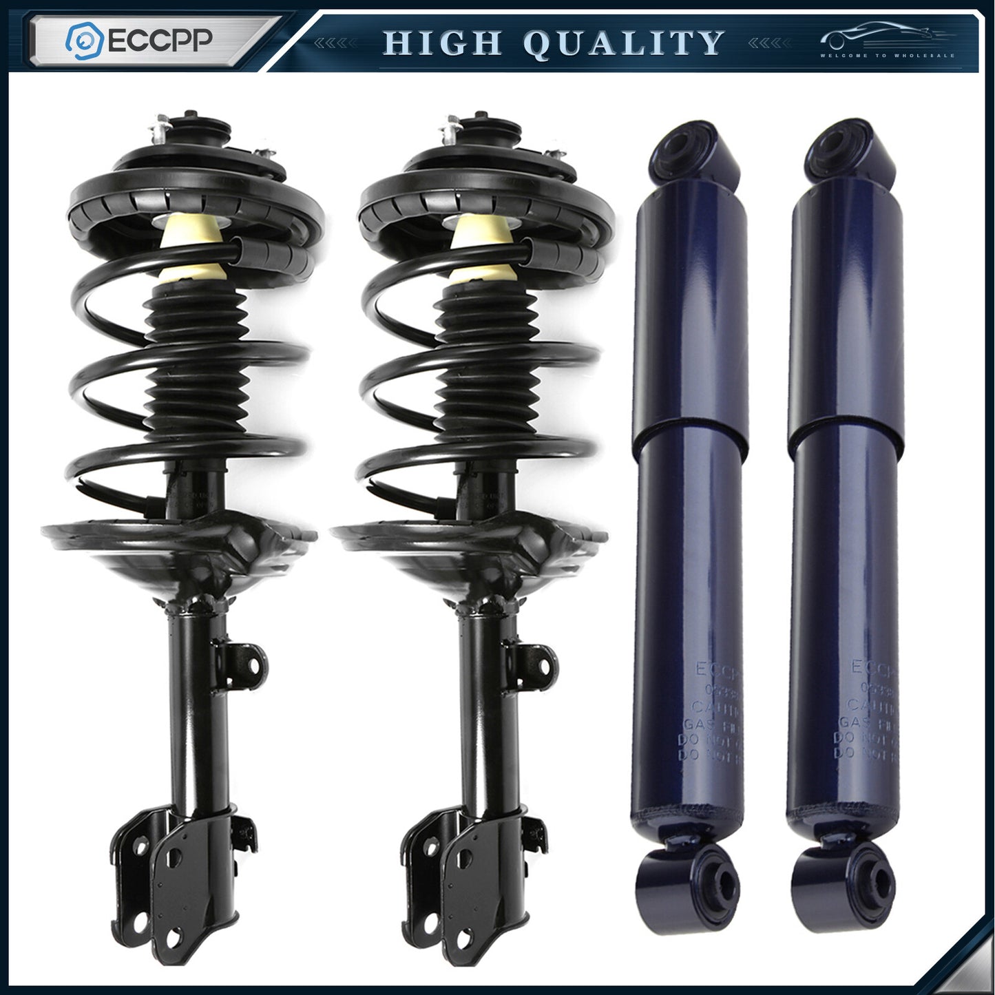 Front (2) Complete Struts Mounts Spring Rear (2) Shocks For 2003-2006 Acura MDX
