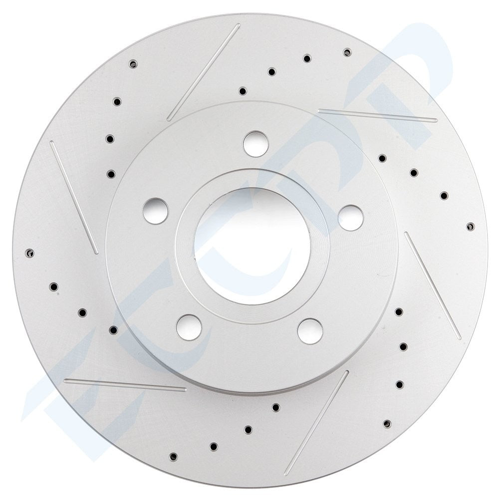 5-Lug Front Rear Brake Rotors for 1999-2004 Jeep Grand Cherokee Drilled Slotted