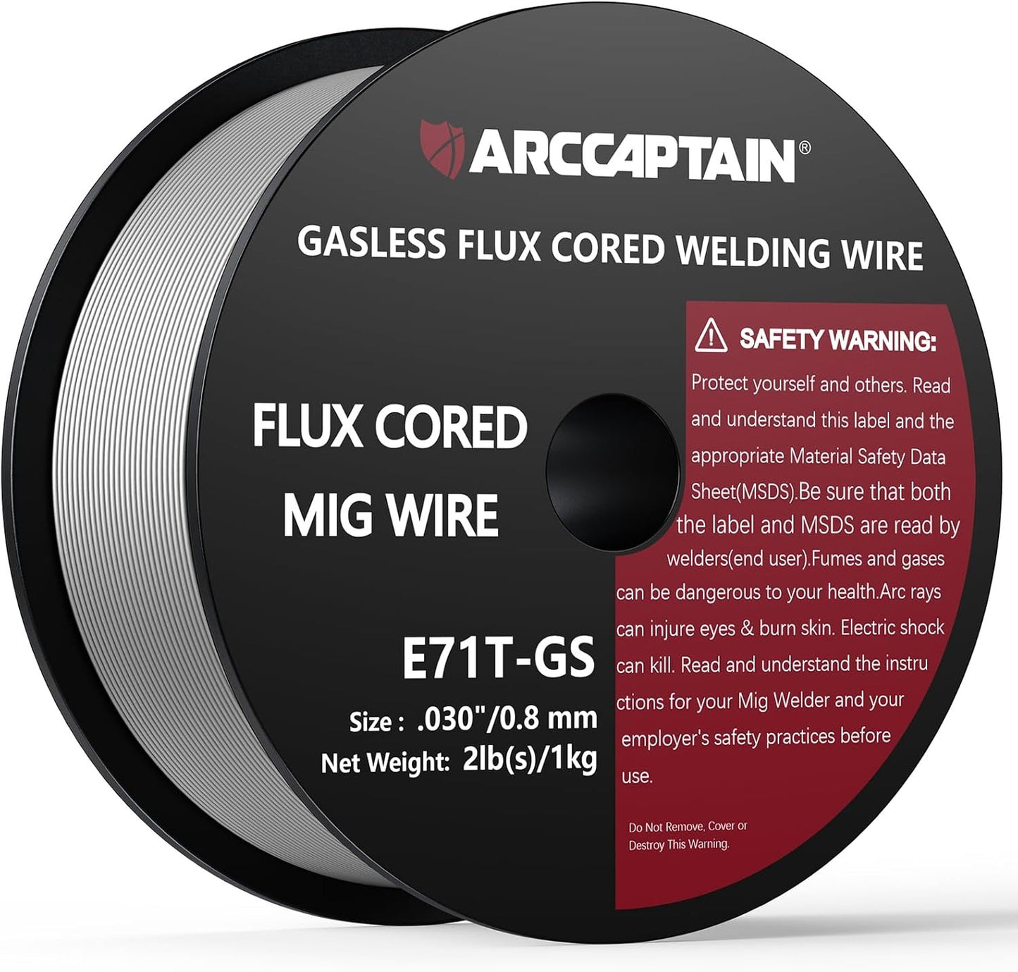 Flux Core Welding Wire .030, E71T-GS Mig Welding Wire 2-Pound Spool Gasless Mild