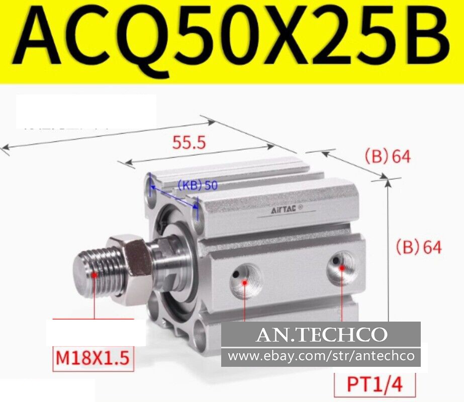 1 PC For AirTAC ACQ50X5B ACQ50X10B ACQ50X15B ACQ50X20B ACQ50X25B Cylinder