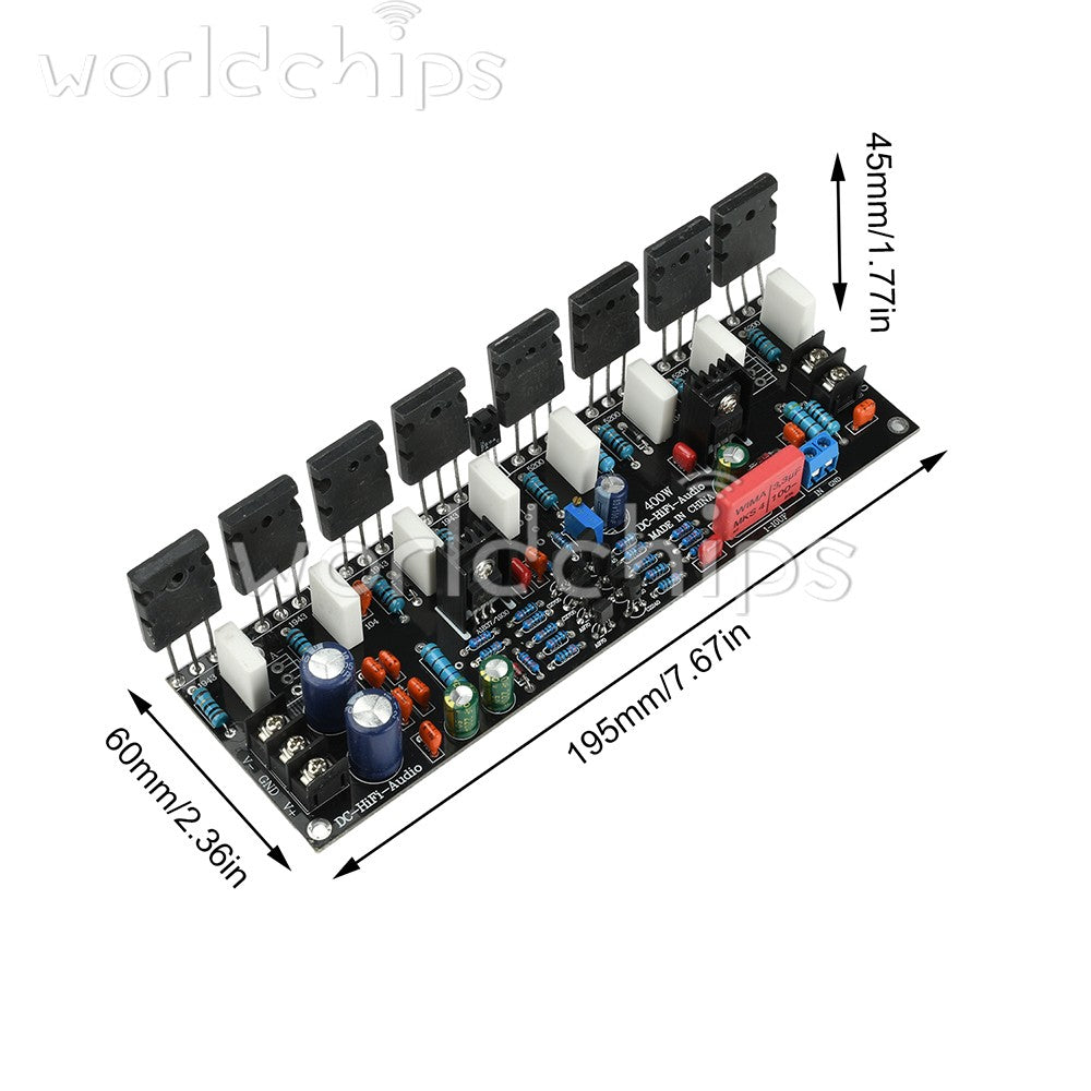 DC20-90V 400W Upgraded Single Channel Audio Power Amplifier 1943+5200 High Power
