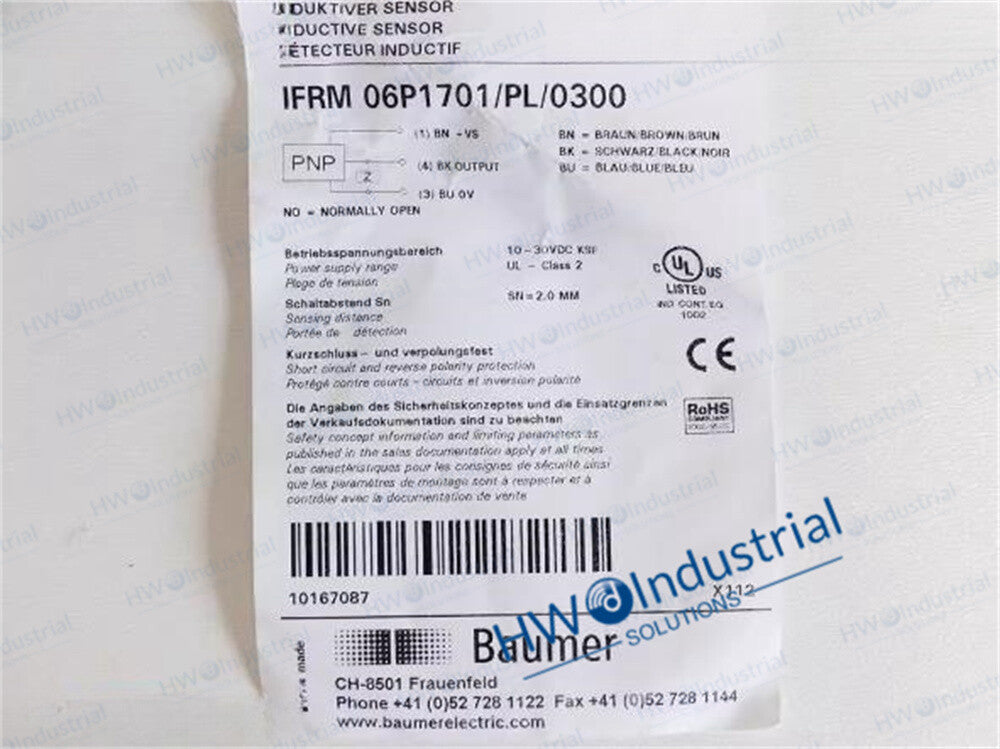 1/piece IFRM 06P1701/PL/0300 Baumer Inductive Proximity Switch Sensor