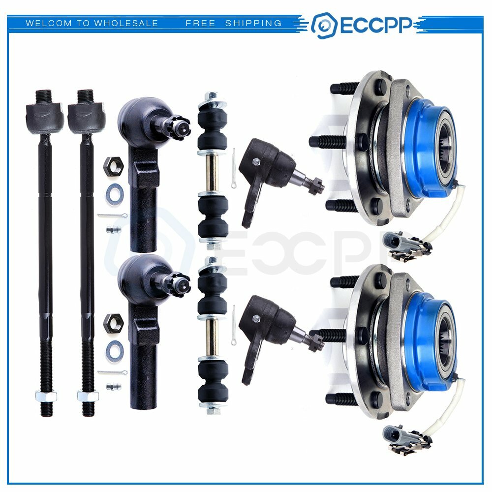 10pcs For 2000-2005 Buick LeSabre Wheel Hub & Bearing Sway Bars Ball Joints Kit