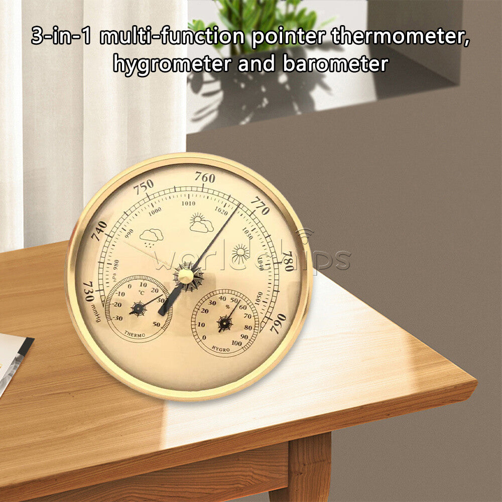 3-in-1 Hanging Temperature Humidity Barometer Home Garden Pointer Thermometer