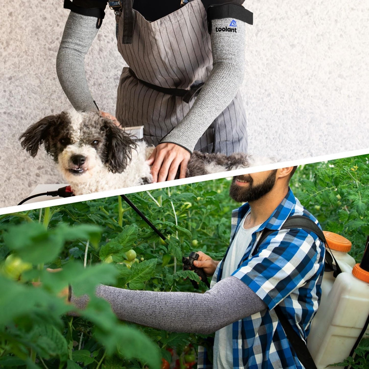 Cut Resistant Farmers Sleeves with Thumb Hole, Arm Protectors for Thin Skin and