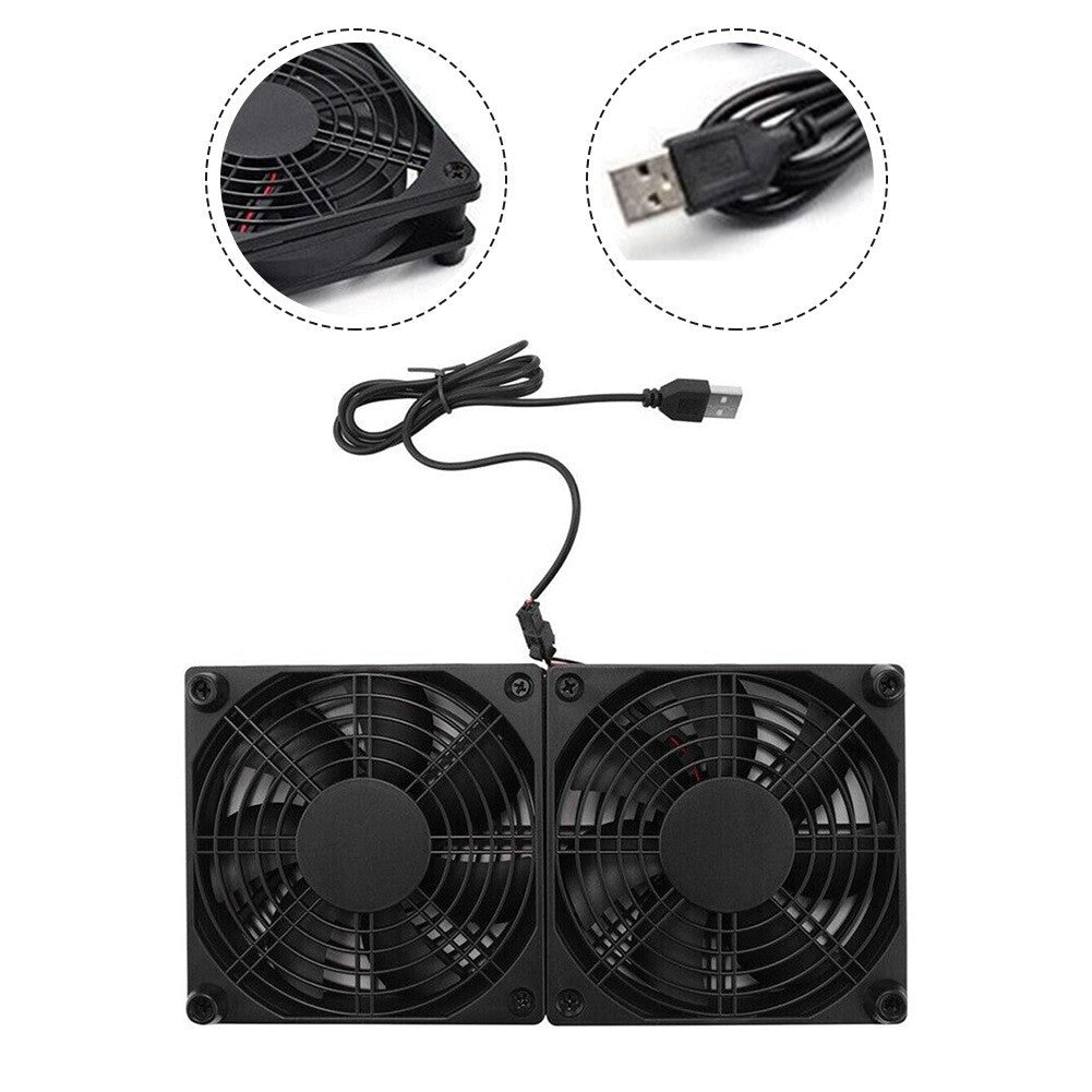 Double Ball Bearing USB Fan 120mm 5V Powered PC Fan for AV Receivers Cabinets