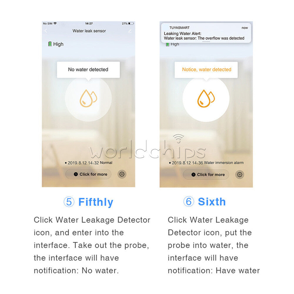 intelligent WiFi Water Level Sensor Detector Water Leak Alarm Mobile APP Remote