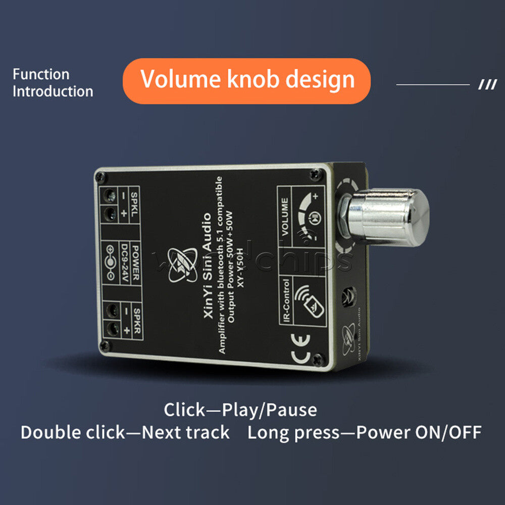 50W*2 Stereo Bluetooth HI-FI Digital Amplifier Board TPA3116 With Remote Control