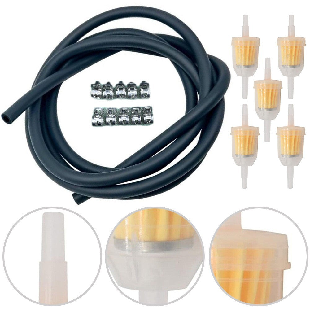 Lawn Mower Parts Fuel Line Hose Kit 1/4 Inch Black For Tecumseh Small Engine Set