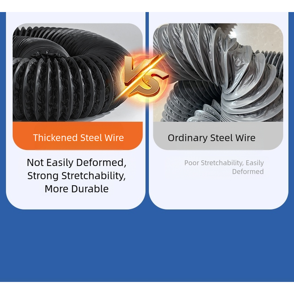 Black Double Layer PVC Aluminum Foil Flexible Air Duct Hose for Ventilation Use