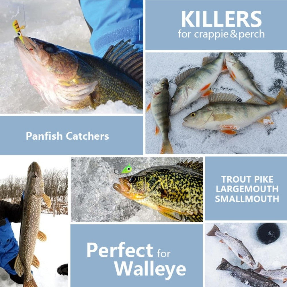 Ice Fishing Jigs 28pcs Small Perch Jigging Sinking Lures for Pike Fishing
