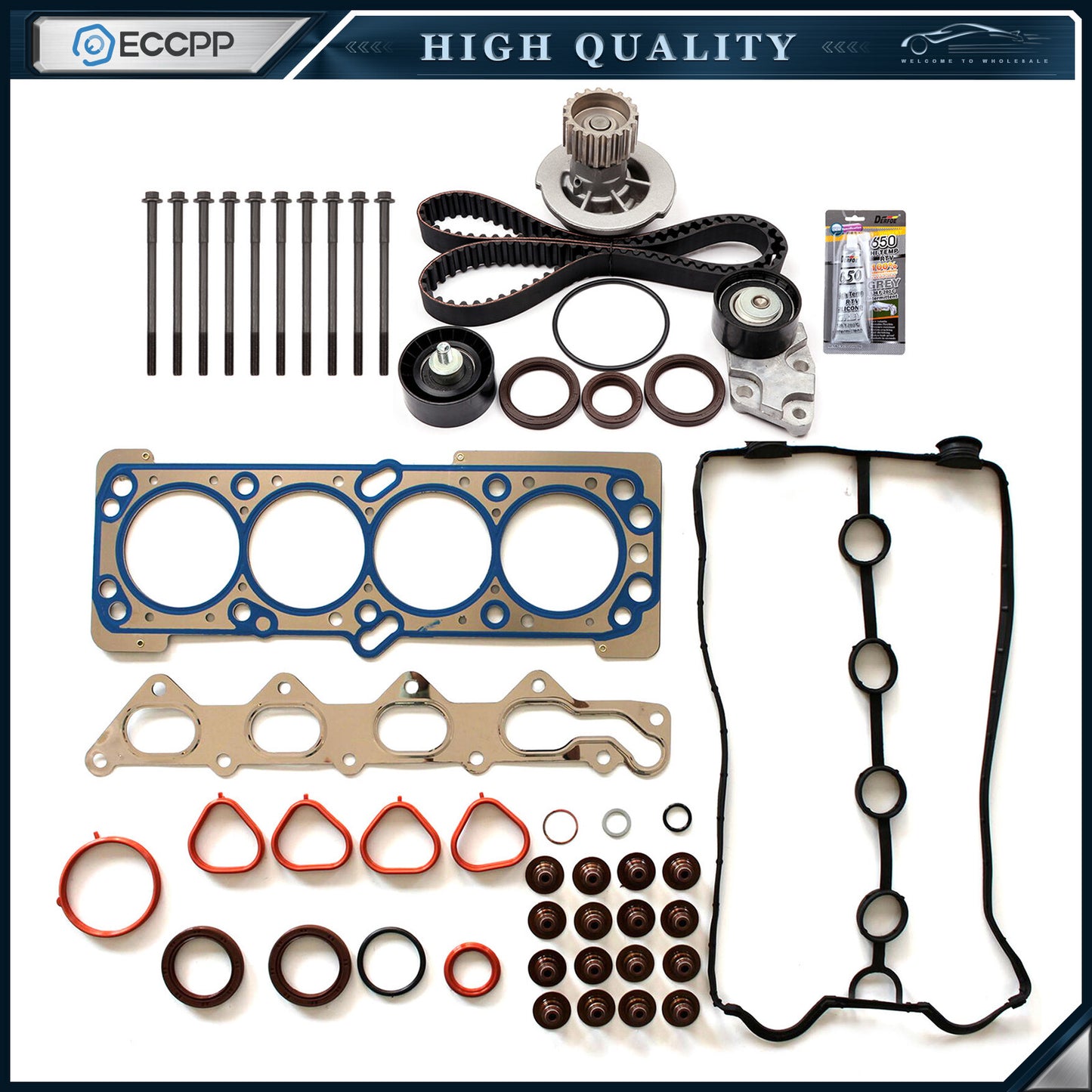 For 06-08 Chevrolet Aveo 1.6L Head Gasket bolts Set Timing Belt kit Water Pump