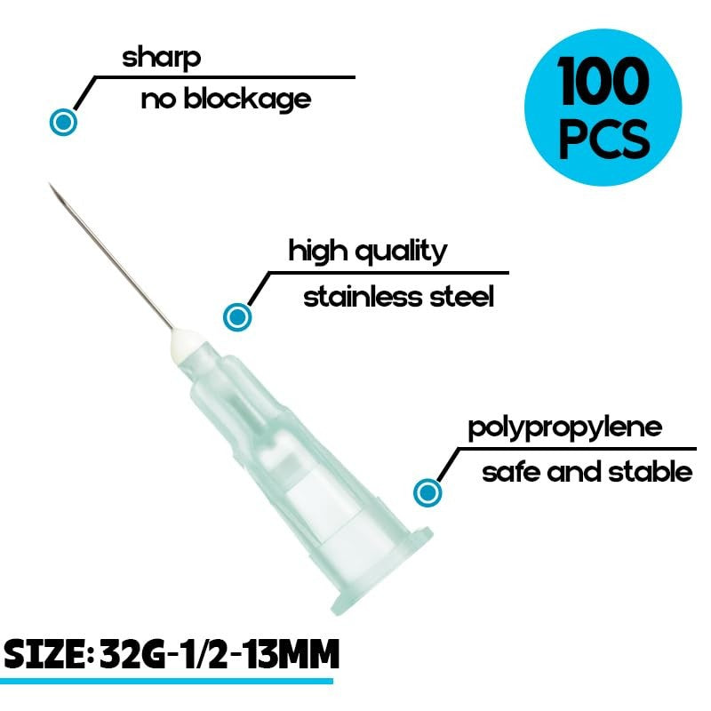 32 Gauge 1/2 Inch Luer Lock Dispensing Accessories, Individually Packaged, 100Pa