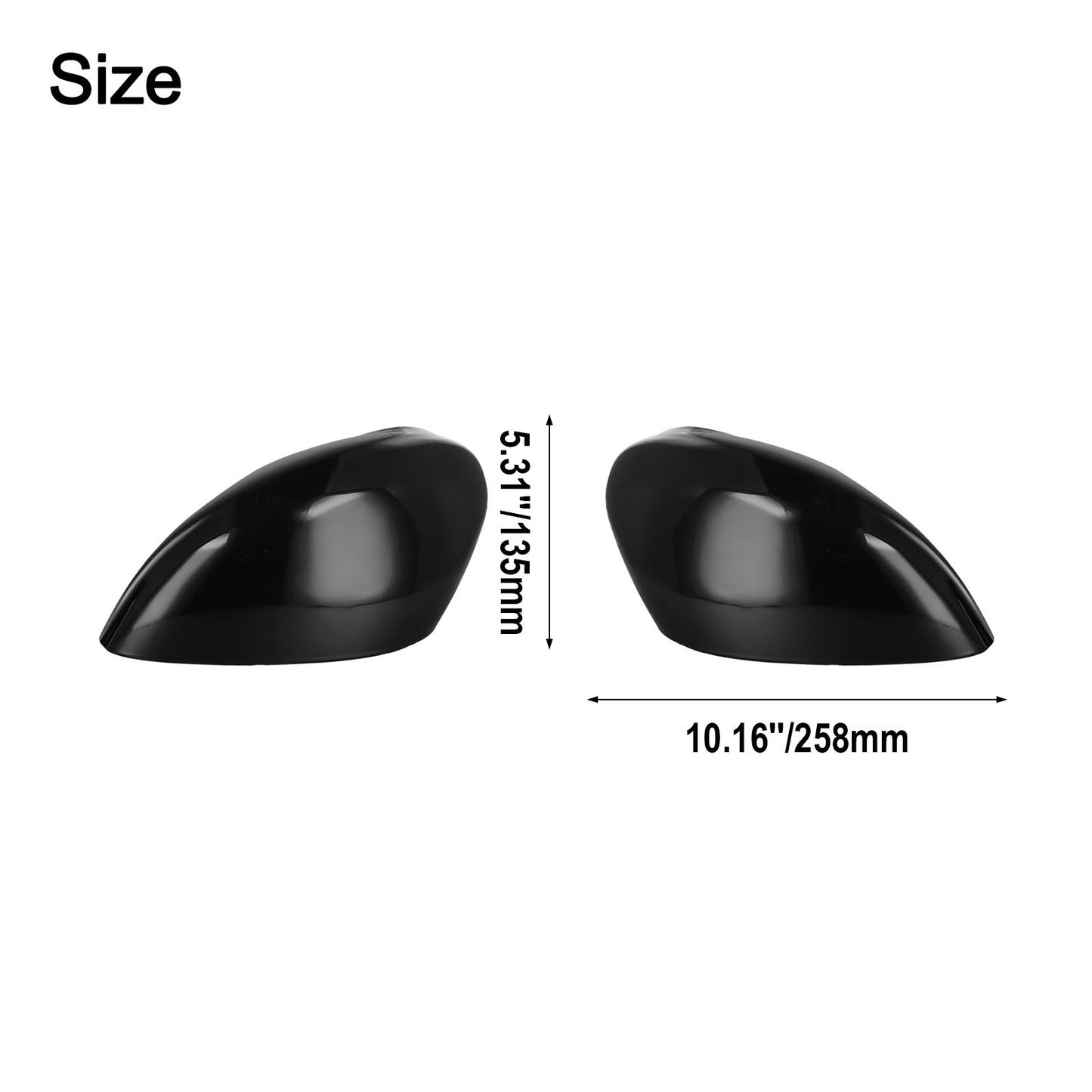 Premium Glossy Black Mirror Cover for Ford Fiesta MK7 08 17 Excellent Fit