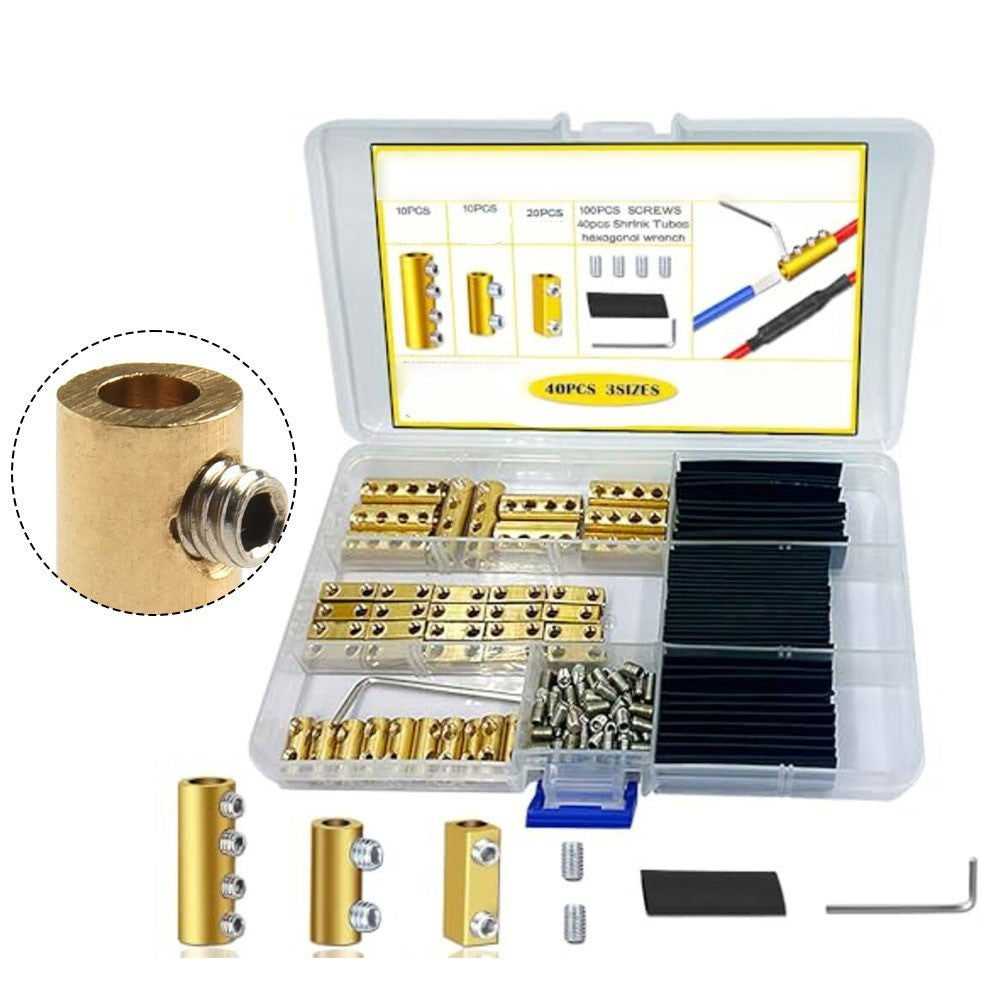40 Sets Electrical Wire Connector Kit 20A 60A 80A with Heat Shrink Tubing