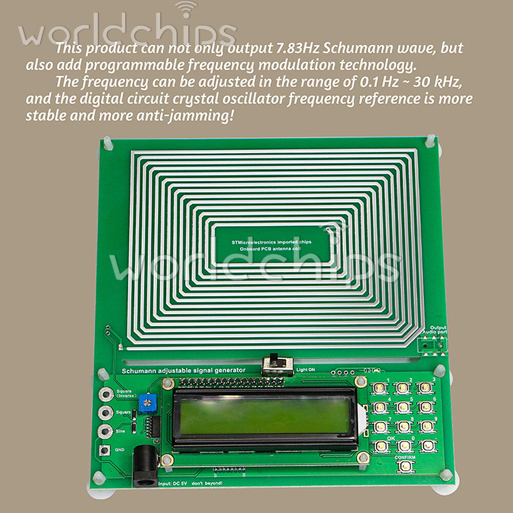 Adjustable 0.1Hz-30KHz Schumann Wave Ultra-low Frequency Pulse Generator DC 5V