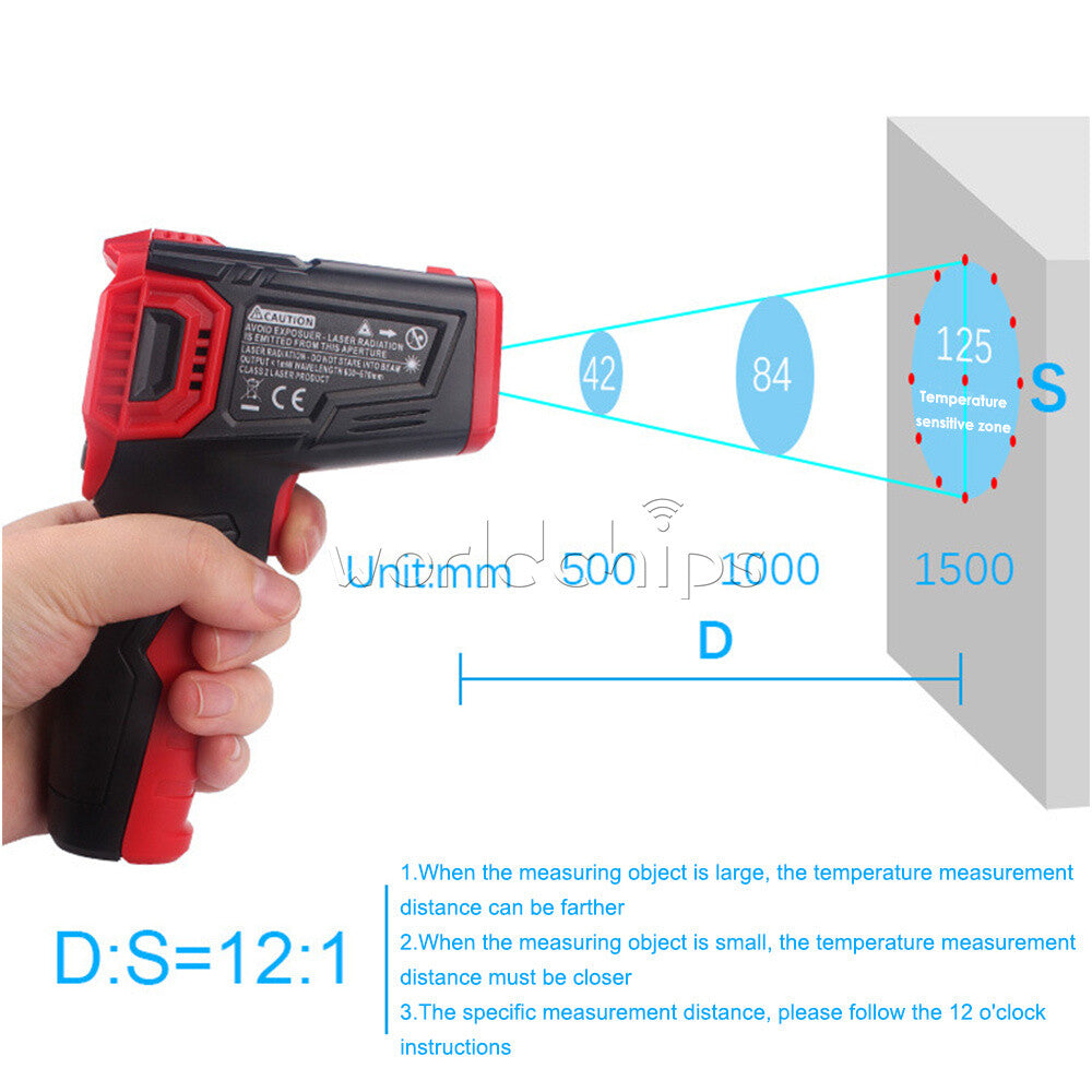 HT650 Laser Temperature Meter Non-contact Infrared Industrial Thermometer Tool