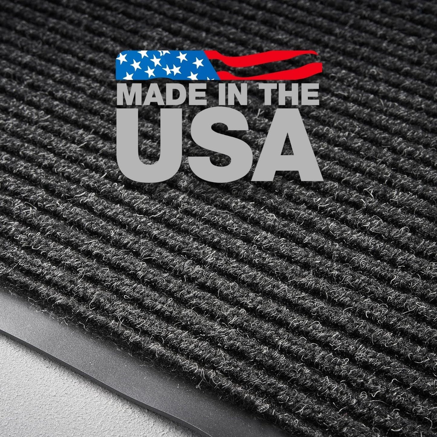 Brush Dry Mat, Heavy-Duty Commercial Door Rug, 4' x 6', Charcoal