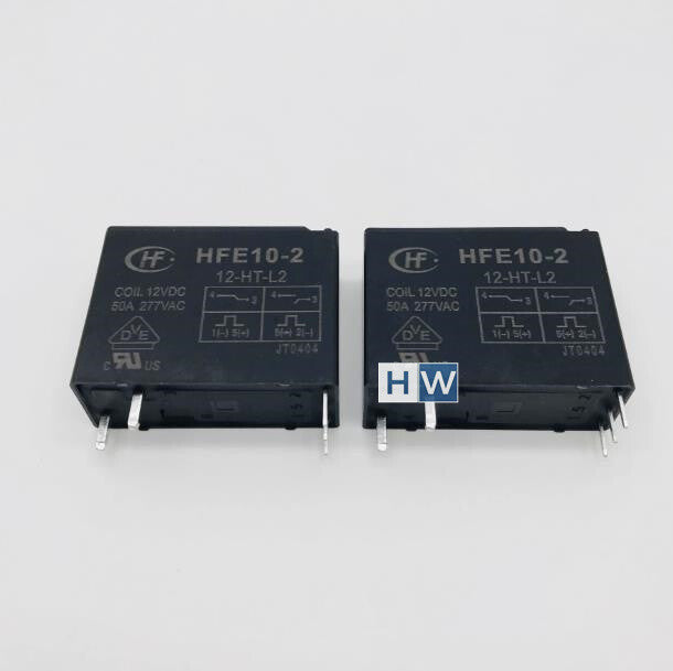 5Pcs HF Relay HFE10-2-12-HT-L2  12VDC 5-pin Manual Switch One Set Normally Open