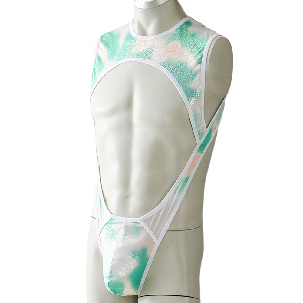 Mens Lower Body Sexy Tights Convex Pocket Jumpsuit Tights Underwear Pajamas