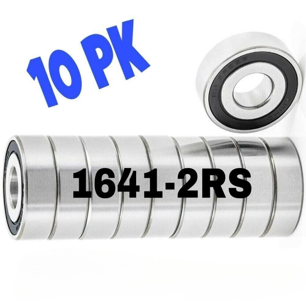10PCS 1641-2RS SEALED BALL BEARING 1 ID X 2 OD X 9/16 WIDE FREE SHIPPING