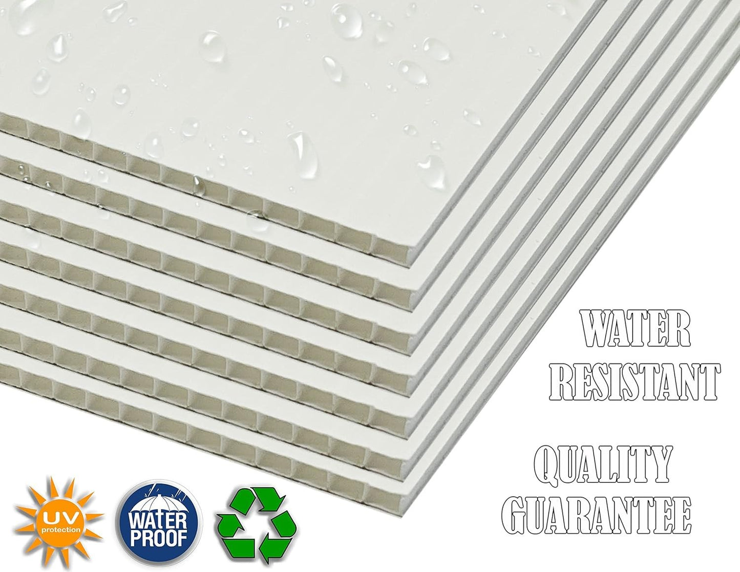 24x36 Corrugated Plastic Board, 10 Pack - White, 4mm Thick, for Signs