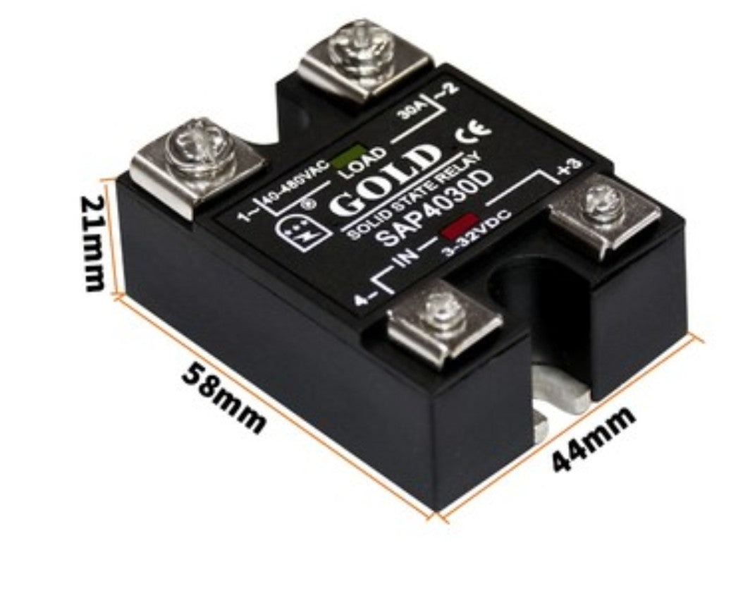 1pcs GOLD Single-phase Solid State Relay Model SAP4030D 30A DC Control AC