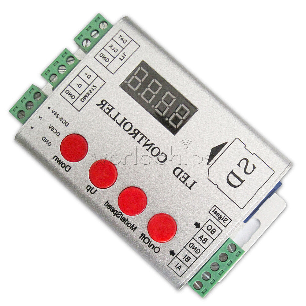 DC5-12V LED Full Color Single Port Max 2048pixel Display Light Source Controller