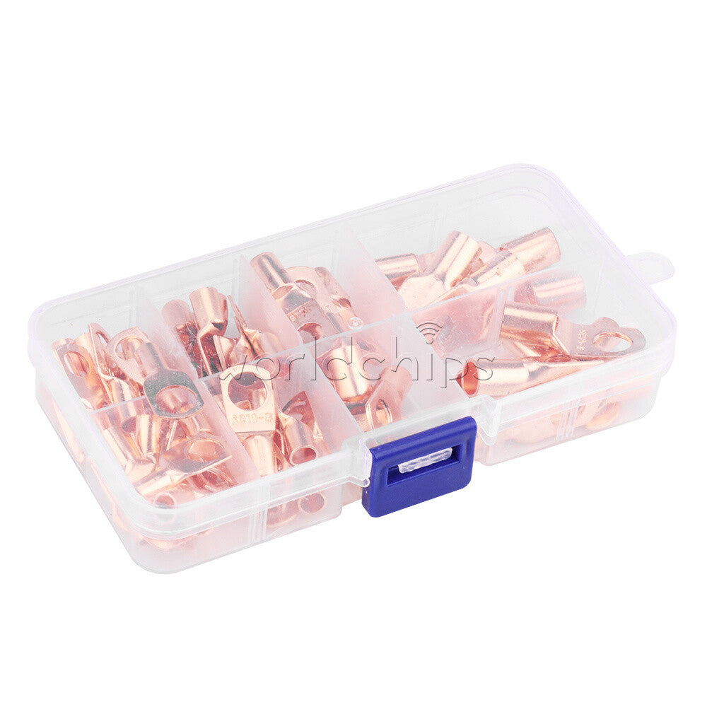 60pcs Wire Terminal Connector SC Ring Terminal Block + 80pcs Heat Shrink Tube