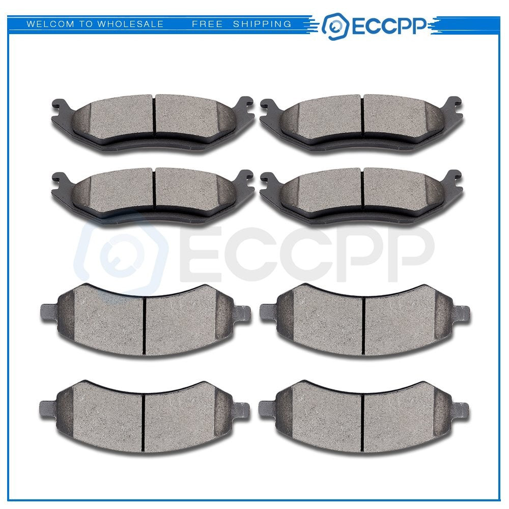 Front Rear Ceramic Brake Pads For Chrysler Aspen Dodge Durango 2018 Ram 1500