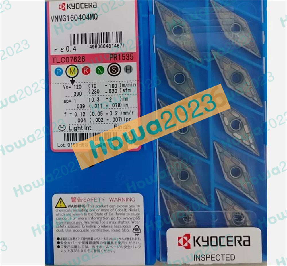 10Pcs/BOX Kyocera VNMG160404MQ PR1535 Turning Blade Carbide Inserts