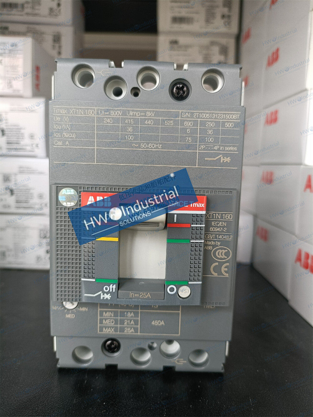 1/Piece XT1N 160 TMD25/450 FF 3P 25A  ABB Molded Case Circuit Breaker