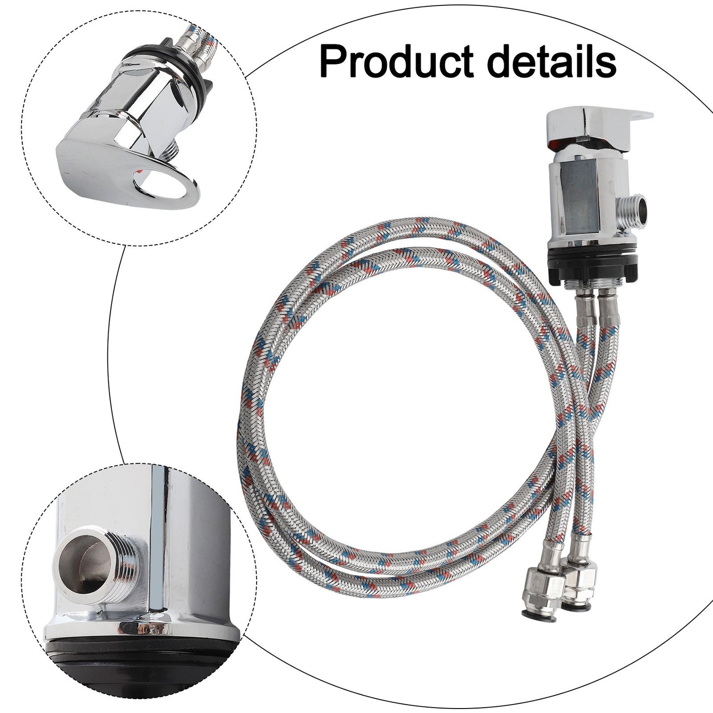 Shower Mixer Tap with 800mm Stainless Steel Tails for Motorhomes and Campervans