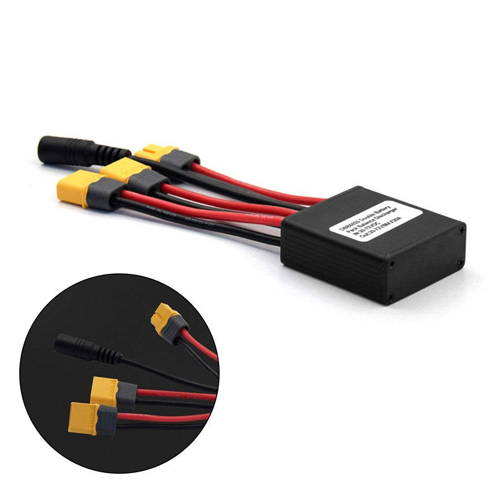 Dual Battery Connector Adapter for Ebike 12V 72V 20A USB Charging Supported