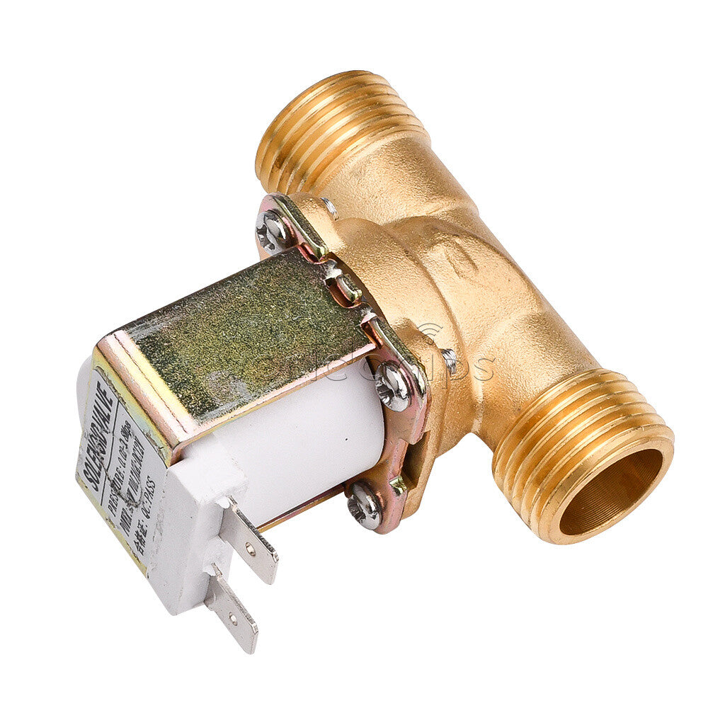 G1/2 Brass Electric Solenoid Valve N/C 12V 24V 220V Water Air Inlet Flow Switch