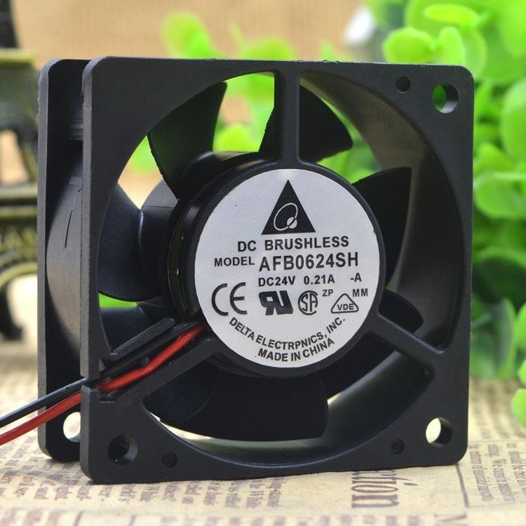 Delta AFB0624SH DC24V 0.21A 6CM 6025 60*60*25MM inverter cooling fan 2/3 Pin