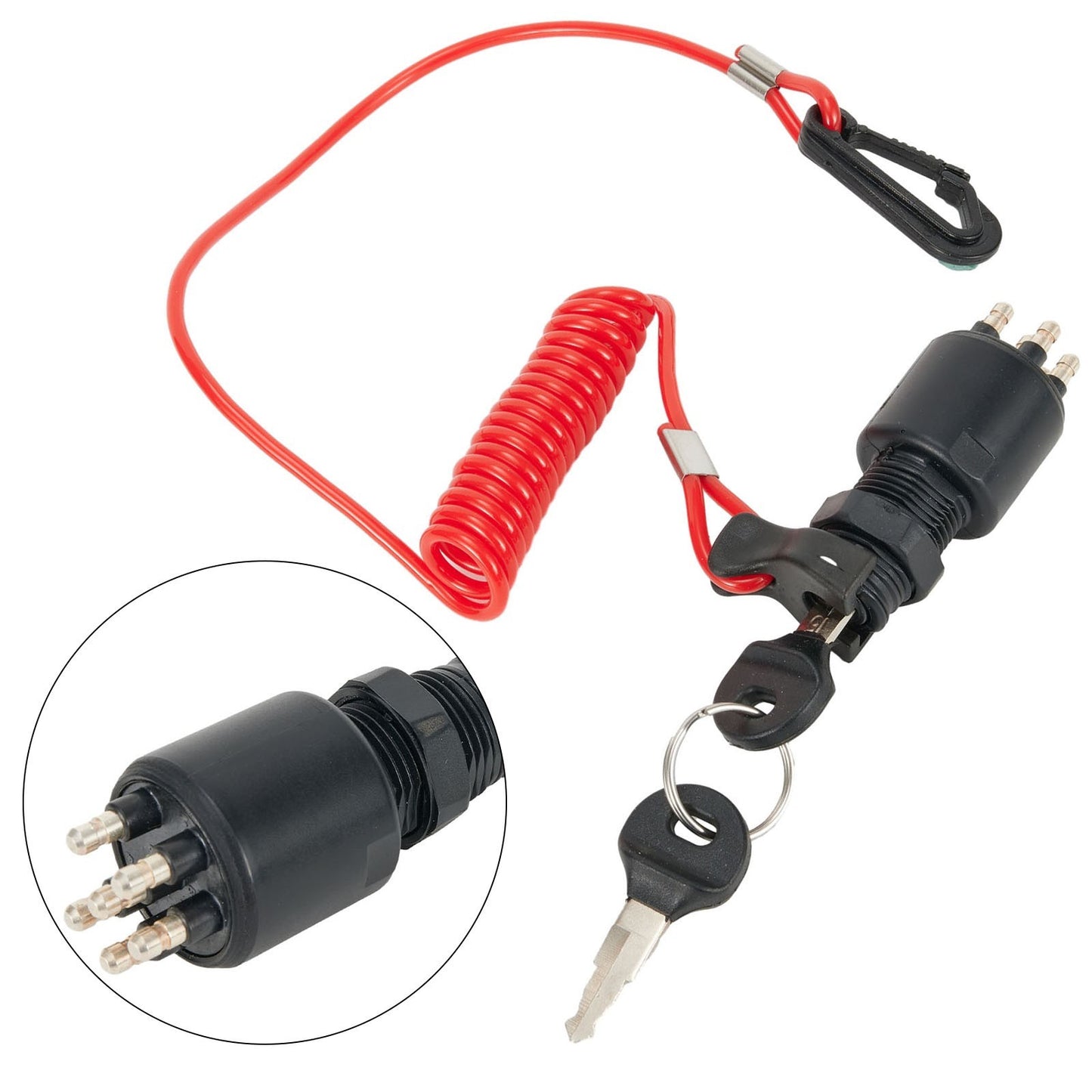 Evinrude/Johnson OMC -OEM Ignition Key Switch & Safety Lanyard 5005801