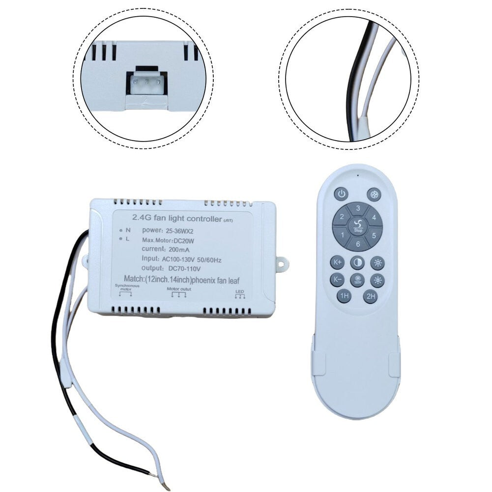 User Centric 24V Fan Light with Remote Control and Custom Brightness Settings