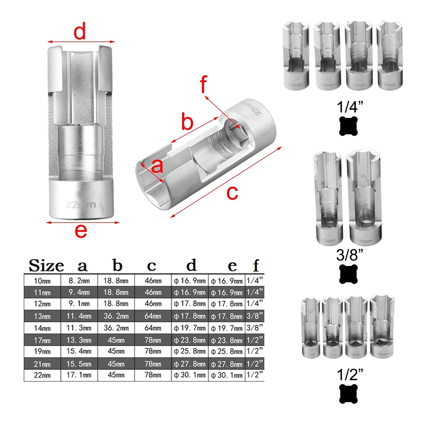 Effortless Temperature Sensor Unit Access 9pcs Fuel Line Socket Wrench Set