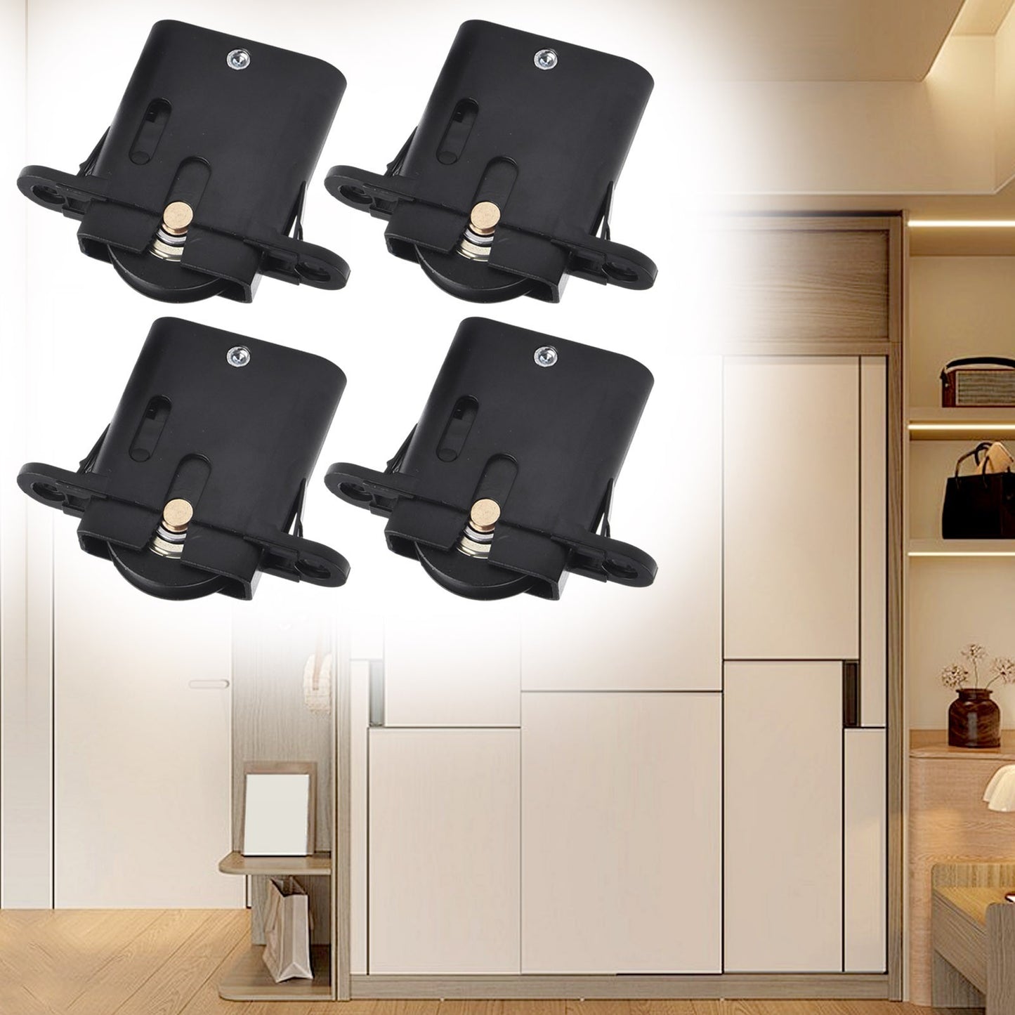 Stainless Steel Sliding Door Wheels Rustproof Replacement Rollers (4pcs)