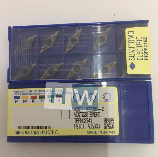 Box/10PCS Sumitomo VCGT110302MN-FC AC530U Stainless Steel Turning CNC Cutter