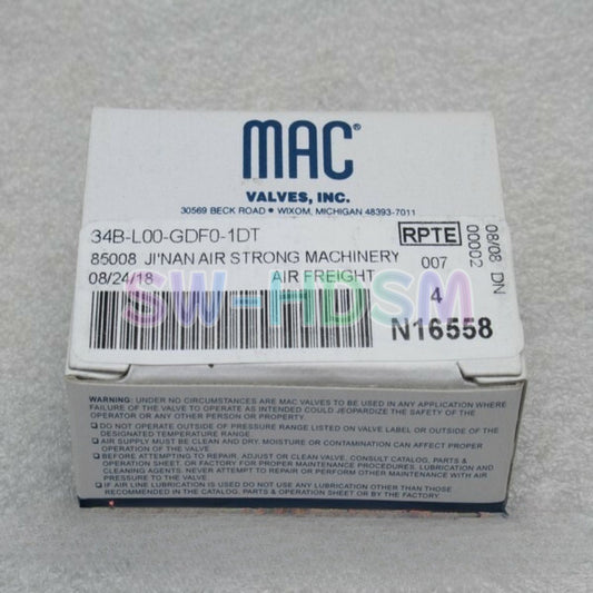 1PCS  for MAC Solenoid Valve 34B-L00-GDF0-1DT Freight Free