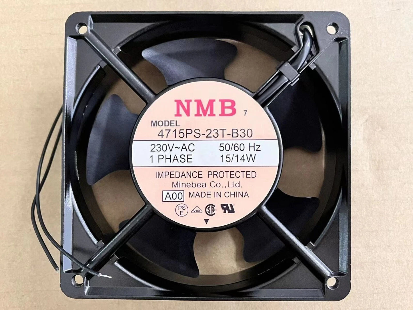 4715PS-23T-B30 Aluminum frame cooling fan 230VAC 15/14W 120*120*38mm 2wire